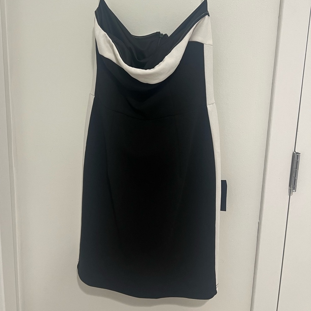 Lulu's Strapless Black and White Dress